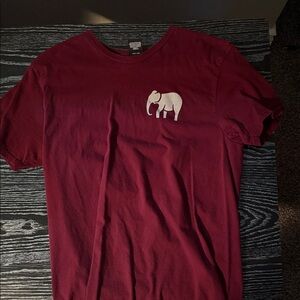 Ivory Ella Maroon Short Sleeve Tee with Elephant Design